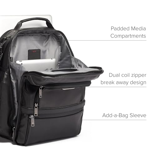 Image of TUMI - Alpha 3 Leather Brief Pack - 15 Inch Computer Backpack for Men and Women - Black