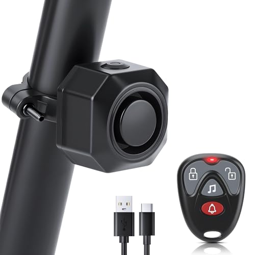 POWVINE 110dB Rechargeable Bike Alarm