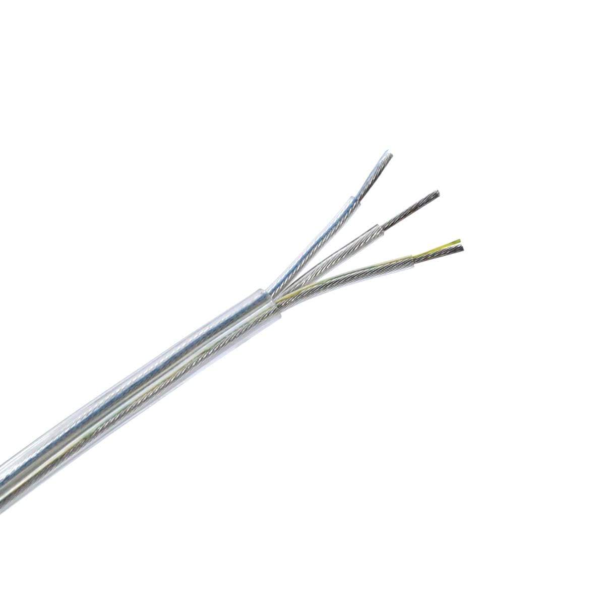 Xenterio Lampenleitung (Leuchtenkabel), transparent, flexibel, 3x0,75mm², Kabellänge 50 Meter