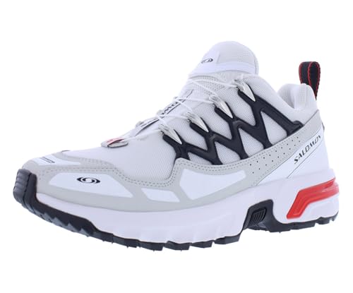 Salomon ACS + Unisex Shoes Size 10.5, Color: Lunar Rock/White/Poppy Red