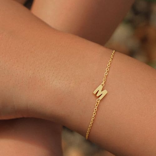 Turandoss Gold Initial Bracelets for Women Jewelry Gifts - 18k Gold Plated Letter Initial Bracelet Dainty Gold Bracelets for Women Initial Bracelets for Women Trendy Jewelry2