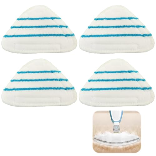 Set di 4 Panni Ricambio Scopa a Vapore per Silvercrest, Microfibra Triangolare Pulizia Panni Universale per Ariete e Altra Marca, Panno Mop a Vapore per Pulizia del Pavimento, Lavabile in Lavatrice