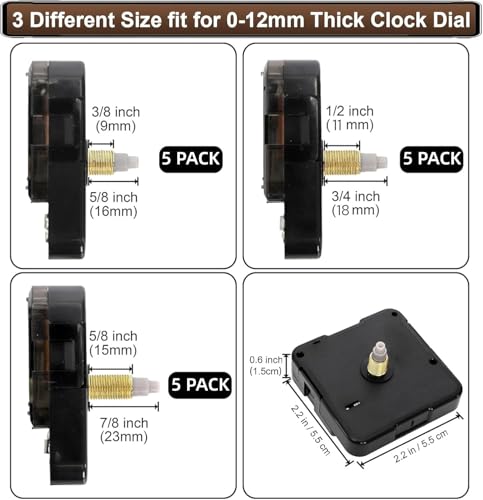15-Pack Clock Mechanism Kit