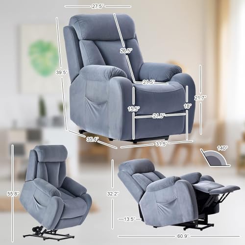 Sillón con función elevadora y masaje tela miniatura 2