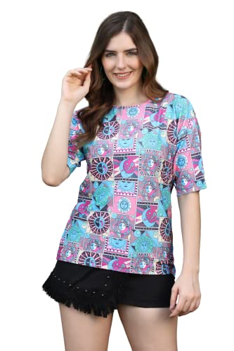Image of Leriya Fashion Women's Rayon Solid Regular Fit T-Shirt
