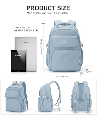 Backpack For College Students Women Men,Cute High School Bag,Lightweight Bookbag Casual Daypack Travel Backpack,Aesthetic School Backpack For Teens Boys Girls(Blue)2