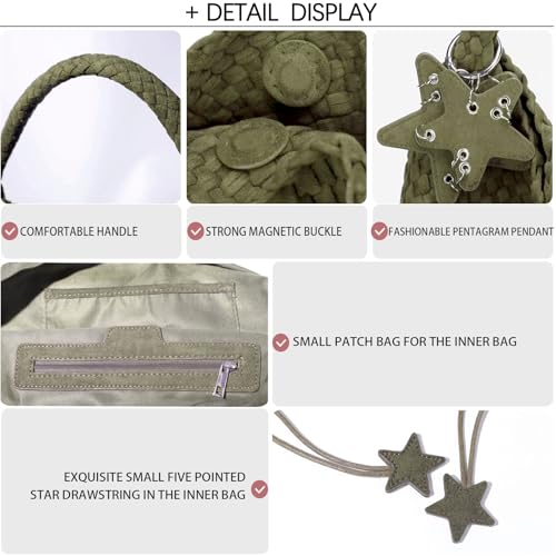 Image of Woven Tote Bag for Women, Shoulder Handbags, Beach Hobo, Handwoven Satchel Underarm Bag, Top-Handle Bag With Purses