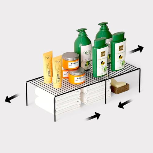 WonderStand Metal Expandable Dish Rack for Kitchen Cabinets/Plate Stand/Utensil Rack (Black, Table Mount, Tiered Shelf) (B0D49PT338) Amazon Price History, Amazon Price Tracker