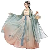 Ez-sofei Women Chinese Traditional Ancient Stage Performance Costume Hanfu Dress (Green, XL)