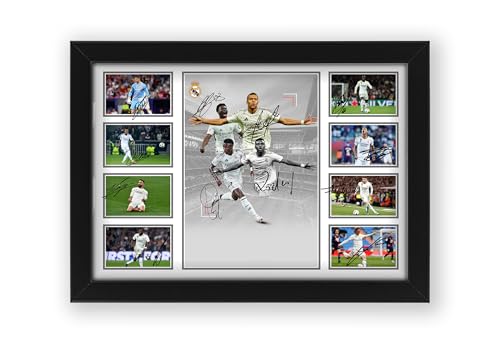 Póster firmado del Real Madrid Football Club 2024-25, edición limitada, autógrafo, regalo para fanáticos del fútbol, recuerdos coleccionables, Liga de La Liga (sin marco, A3 (30 x 40 cm)
