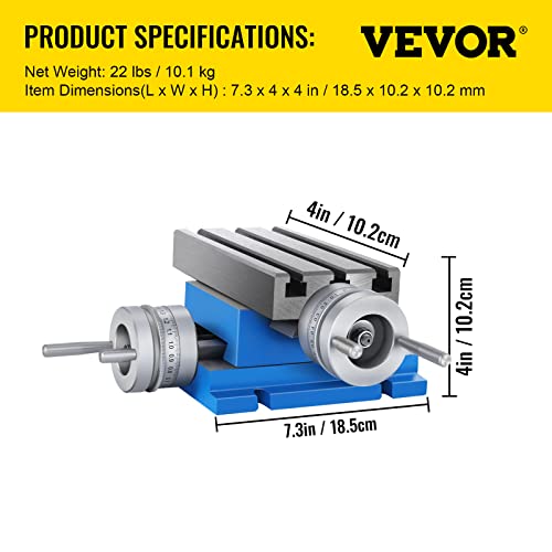Vevor Milling Working Table - 7.3 X 4 Inch Worktable - Compound Slide Table Milling Working Cross Table Machine For All Drill Stands Bench Drilling Milling Machine (7.3" X 4") #TOP6