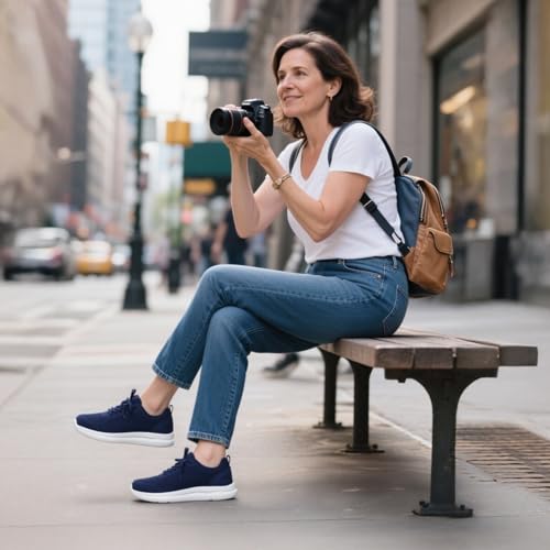 Women STQ Wide Toe Box Orthopedic Walking Shoes for Swollen Feet & Diabetic Arch Support Walking Tennis Running Shoes 