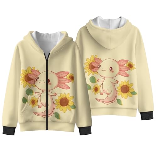 Kids Zip Up Fleece Hoodie, Long Sleeve Soft Warm Sweatshirt for School Casual Wear