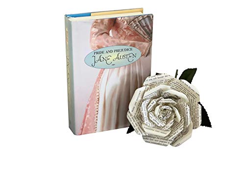 Handmade Pride and Prejudice Book Page Rose Made From Damaged Books By Literary Blooms- Medium Approximately 5\" Across