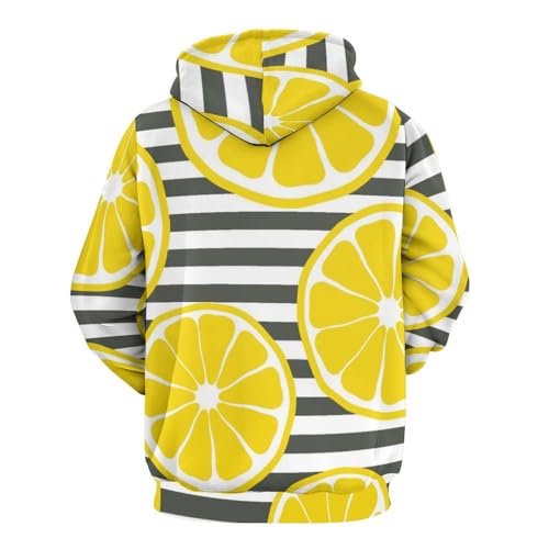 Sweatshirt jaune citron à capuche manches longues coupe mixte taille S