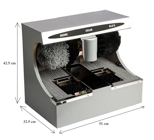 SKY Shoe Shining Machine with Sole Cleaner (Silver)