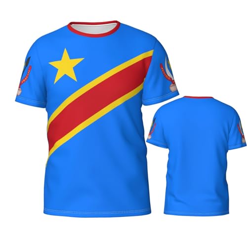 Democratic Republic of Congo Flag Full 3D Print T Shirt Sport Novelty Tees Shirts