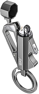 VVAY Outdoor Camping Survival Petrol Kerosene Flame Lighter with Chain Keyring Bottle Opener (Sold without Fluid)