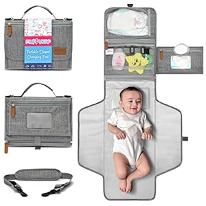 Portable Changing Pad with Shoulder Strap – Detachable Travel Changing Pad – Fully Padded, Lightweight & Waterproof…
