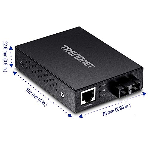 Image of TRENDnet 1000Base-T to 1000Base-SX Multi-Mode SC Fiber Converter, up to 550M (1800 ft.), 2 Gbps Switching Capacity, TFC-GMSC