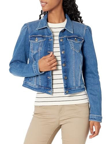 Nautica Jaqueta jeans feminina, Azul, PP