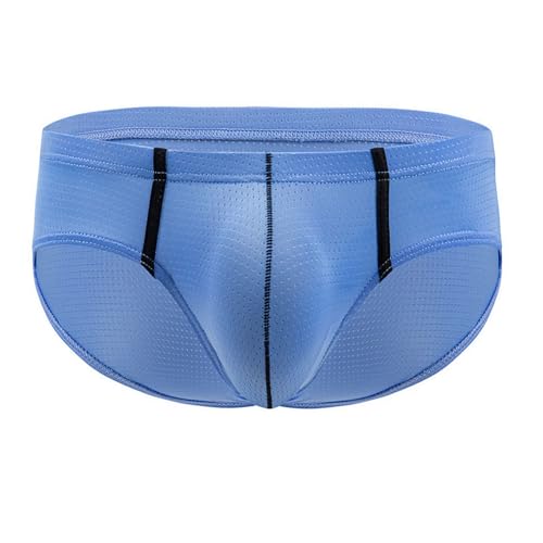 Men's Low-Rise Underwear Ice Silk Nylon Mesh Breathable Triangular Briefs Bikini Underwear3