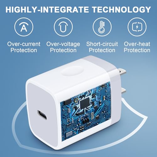 Image of USB C Box Fast Charger Block for Samsung Galaxy A14 5G /S21 FE /A13 /A54 /A23 /A53 /A03S /A24 /A34 /Z Fold4 /S23 /S22 /A04S,iPhone 14 /13 Pro Max /12 /SE /11 /8 /X,Pixel 7Pro /6,20W Wall Charger Plug USB C Charger Brick