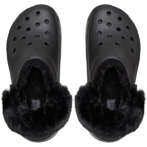 Image of Crocs Women's Classic Platform Fuzz Lined Clogs, Fuzzy Slippers