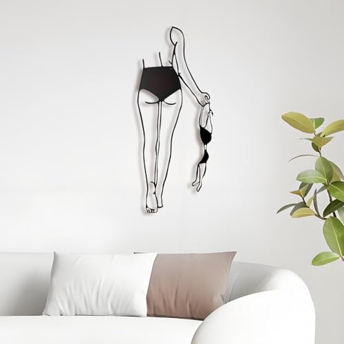 LIYAOLI 3D Metal Sexy Abstract Wall Art Decor for Bedroom Women,Modern Black Bathroom Wall Art Decor,Minimalist Female Body Line Art Wall Living Room Home Bathroom Decoration