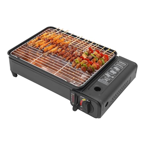 Tragbarer Tischgrill Gas, BBQ Barbecue Grill, Campingkocher, Camping Gasgrill Klein mit Tragetasche, Outdoor Gaskocher Gasgrill, Camping-Gaskocher, Barbecue Butan Griller