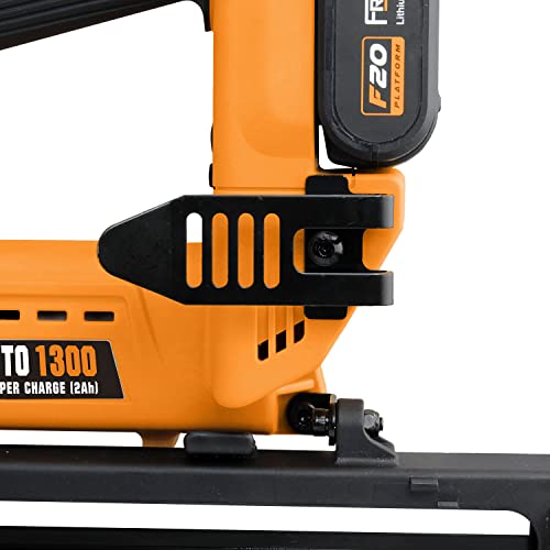 Freeman Pe20Vfn64 20 Volt Cordless 16-Gauge 2-1/2" Straight Finish Nailer Kit With Lithium Ion Battery, Charger, Bag, And Nails (200 Count) – 1300 Shots Per Charge, Orange And Black #TOP4