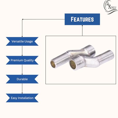 Image of KINIK CP Brass Adjustable Wall Mixer Leg for Installation of Bathroom Jaquar Type Long Wall Mixer Taps 1 2 Inch x 3 4 Inch One Pair