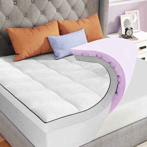 4 Inch Dual Layer Mattress Topper King, 2 Inch 7Zone Egg