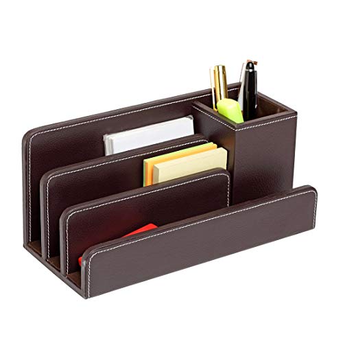 Image of LUVYANSH Genuine Leather Pen,Pencil and Mobile Holder Stand for Office,Home Study Table and desktop (Make in India)