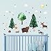 decalmile Pegatinas de Pared Animales del Bosque Pino Árbol Vinilos Decorativos Oso Zorro Ciervo Adhesivos Pared Bebé Guardería Niños Dormitorio Salón