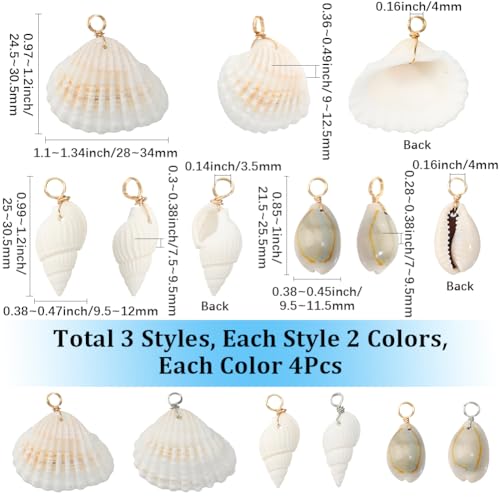Pendentifs cauris percés pour fabriquer facilement vos bijoux d'été : 24 pièces - 3