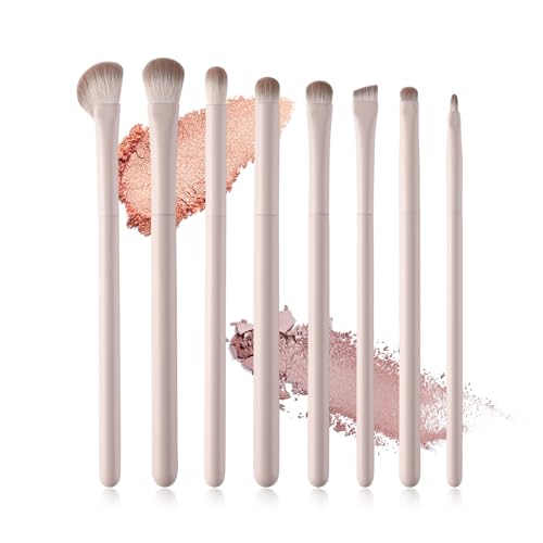 Eye Shadow Brushes Set, 8 Pcs Professional Eyeshadow Make up Blending Brushes for Eyebrows Eyeliner Eye Shadow, Soft Hairs & Wood Handle