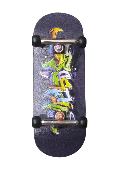 LEEFAI Professinal Fingerboard Complete 34mmx96mm Maple Wood 5 Layers Wood UV Printing Deck Board (Big Mouth)