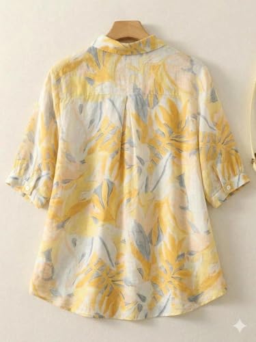Image of URBAN OX Women's Casual Shirt - Stylish Printed Long Top for Women & Girls | Elegant Shirt for Women | Breathable Summer Tops for Women