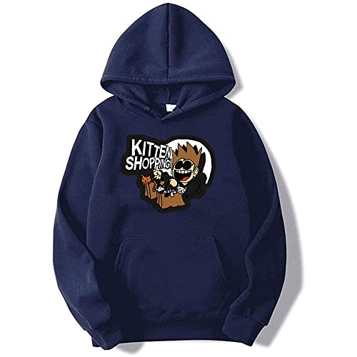 Eddsworld Merch New Logo Hoodies Sweatshirt Herren Damen Cosplay Kapuze Langarm EDD Hoodie, navy, Small Cover