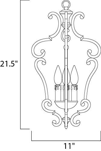 Maxim 20742CU Richmond-Three Light Entry Foyer Pendant In European Style-11 Inches Wide thumb #2