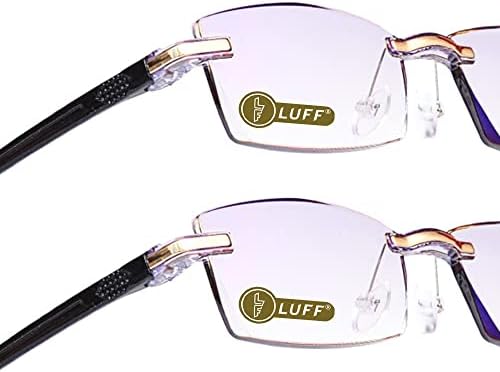 LUFF Reading Glasses Hd Anti-Blue Diamond Cut Edge Frameless Reading Glasses for mens