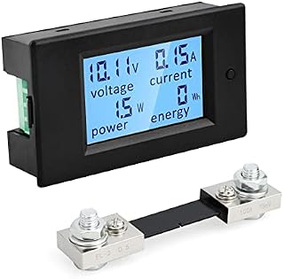 Diymore 100A Digital Ammeter Voltmeter,DC6.5V-100V Multimeter,Power Meter LCD Display Volt Watt Power Energy Meter with 100A/75mV Shunt