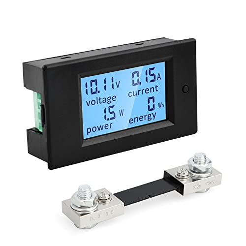 diymore DC Power Meter 6.5V-100V 0-100A Multímetro digital Amperímetro Voltímetro Pantalla LCD Volt Watt Medidor de energía con derivación de 100A / 75mV