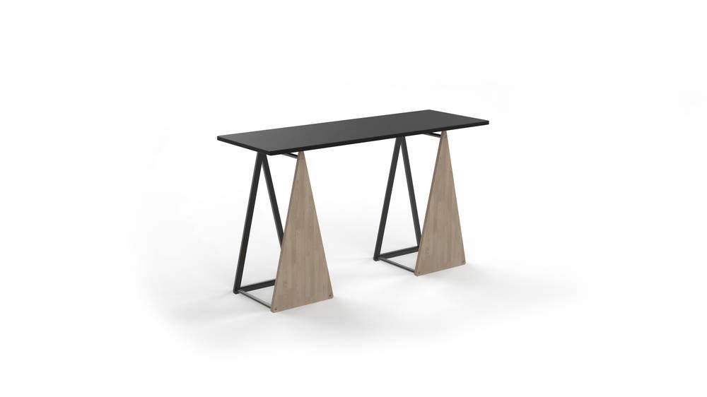Nordlinger Tréteau Unikk, H.73cm x L.36,5cm x EMP. 36,5cm - Bois Clair FSC, Naturel et Noir