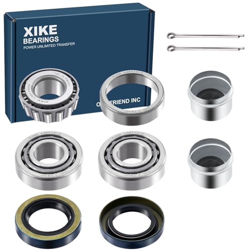 XiKe 2 Set Fits 3/4" inch Axles Trailer Wheel Hub Kit, Include LM11949/LM11910 Bearings, 11174TB Seal, OD 1.78" Dust Cover and Cotter Pin.