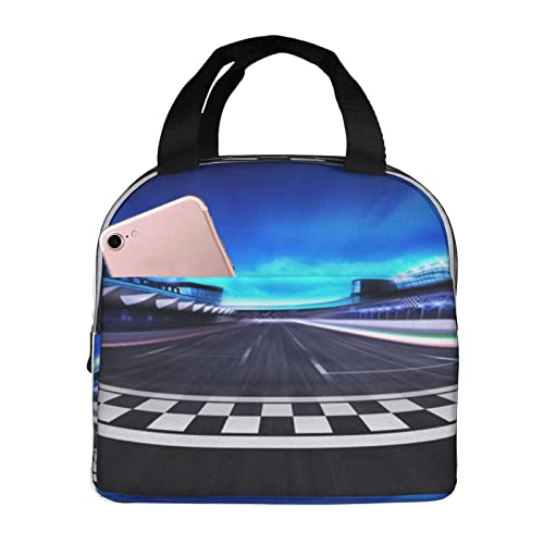 XVBCDFG Bolsa de almuerzo para pista de carreras para oficina al aire libre, papel de aluminio portátil, aislamiento grueso y bolsa Bento para mantener fresc