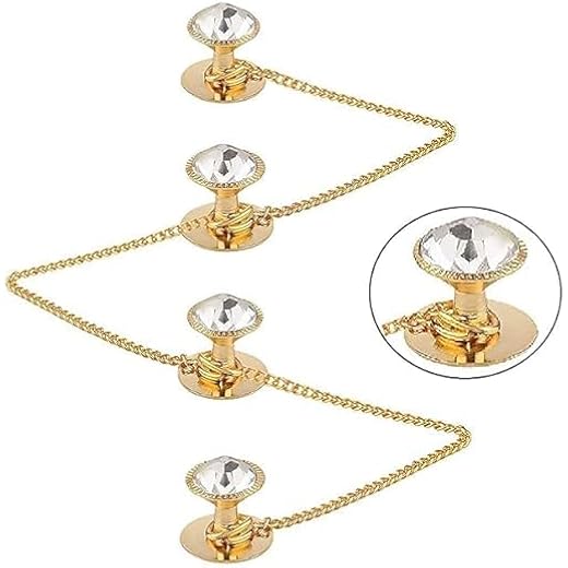 Pearl Buttons with Chain for Kurta - Set of 3