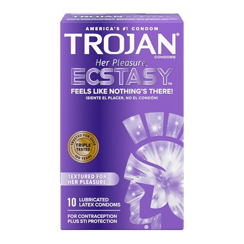 Trojan Her Pleasure Ecstasy Lubricated Condoms - 10 Count
