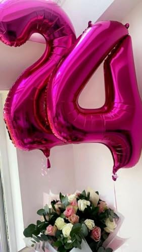 Image of 8 Balloon Numbers Birthday Decorations, 40In Hot Pink Balloons for Party | Eye-catching Appearance, Perfect Decorative Centerpieces, Convenient Self-sealing Structure, Widely for Various Occasions